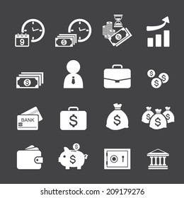 money and finance icon set