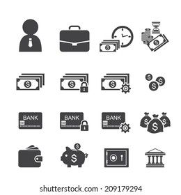 money and finance icon set