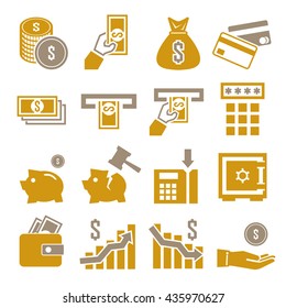 money and finance icon set