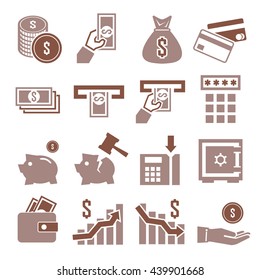 money and finance icon set