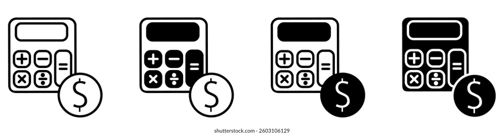 Money and finance icon vector set. Interest and taxes illustration sign collection. Budget and income symbol or logo.