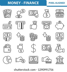 Money - Finance Icons. Professional, pixel perfect icons, EPS 10 format.