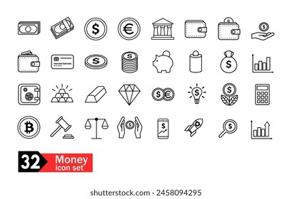 Money, finance - icons set	