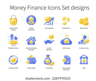 Diseños de juegos de iconos de Money Finance