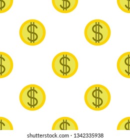 Money or finance pattern with dollar coins. Banking, cashback, payment, e-commerce. Vector background