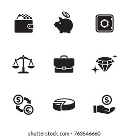 Money, finance, payments icons set