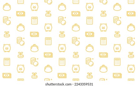 Money and finance simple background pattern illustration material