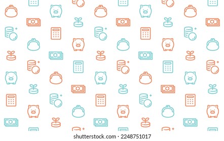 Money and finance simple background pattern illustration material