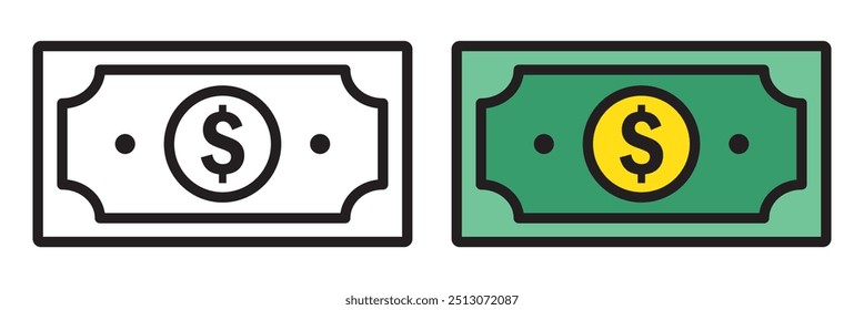 Money, finances, and coin-related icon set. wealth icon collection.