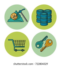 Money and financial technology icons