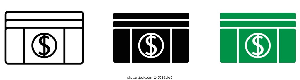 Money or financial vector icon set.