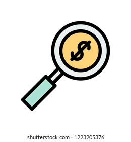 Money Finder Flat Icon Editable Outline In Business And Finance 