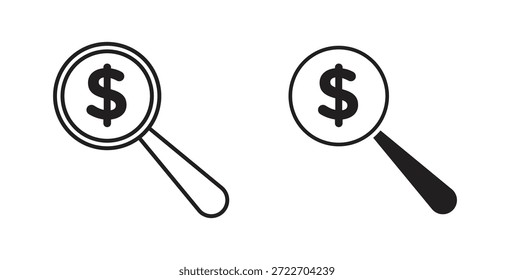 Money finder icon isolated vector Illustration. Vector pictogram for web and app