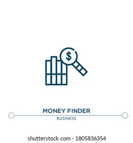money finder vector line icon. Simple element illustration. money finder outline icon from business concept. Can be used for web and mobile
