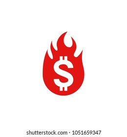 Money Fire Logo Icon Design