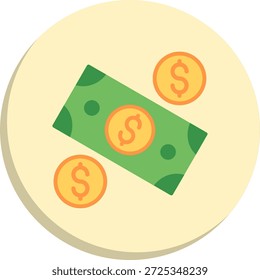Icono de estilo de círculo plano de dinero