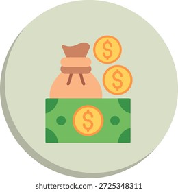 Money Flat Circle Style Icon