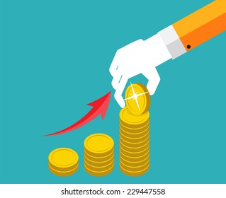Money Flat Design Concept Vector  Illustration. EPS10 