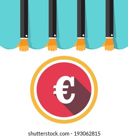 Money Flat design on retro background