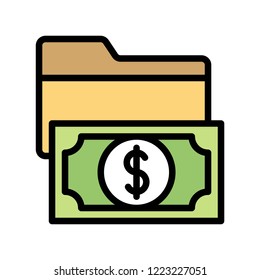 money flat icon editable outline bank bill note  
