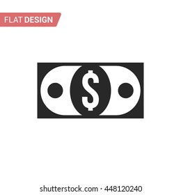Money flat icon isolated on background. Vector graphics