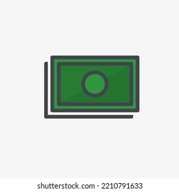 money flat icon with simple design isolated on white background