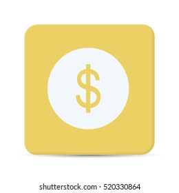 money flat icon vector isolated on yellow background