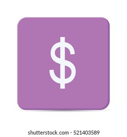money flat icon vector isolated on purple background