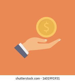 Money Flat icons for dollar  & cash 