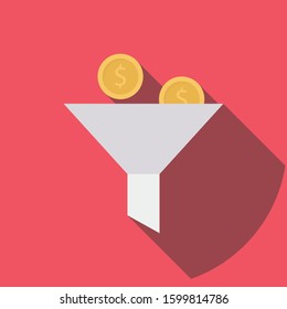 Money Flat icons for  earnings &  conversion