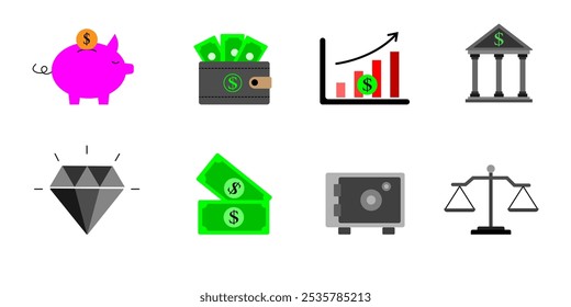 Money flat Icons. Editable Stroke. Pixel Perfect. For Mobile and Web. Contains such icons as Money, Wallet, Currency Exchange, Banking, Finance.