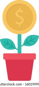 Money Flat icons for increase & dollar 