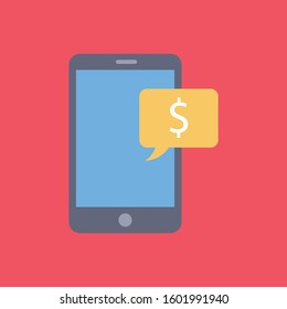 Money Flat icons for message  & notification 
