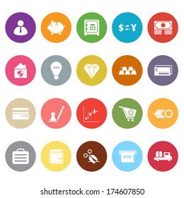 Money flat icons on white background, stock vector