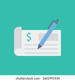 Money Flat icons for pay order  & write 
