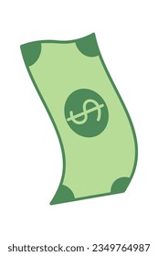Money flat illustration. Dollars and gold coins stack. Wealth and banking icon. Isolated on white background.