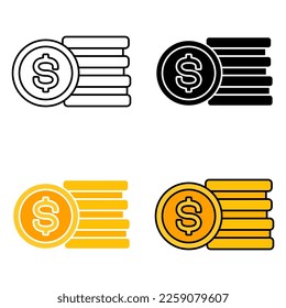 Geld im flachen Stil einzeln