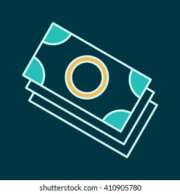Icono web plano de dinero