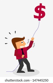 Money floating concept