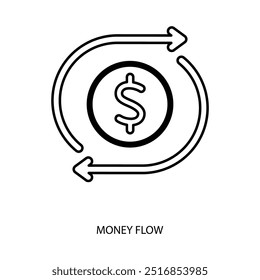 money flow concept line icon. Simple element illustration. money flow outline symbol design.