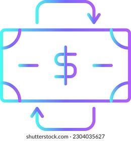 Money Flow Finance icon with blue duotone style. business, investment, dollar, currency, cash, transfer, credit. Vector illustration