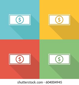 Money Flow Flat Icon Concept