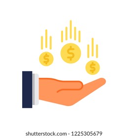 Money flow flat vector icon.