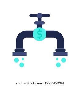 Money flow flat vector icon.