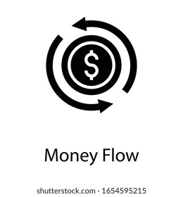 money flow glyph icon isolated