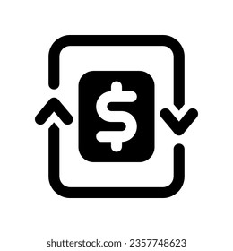 money flow glyph icon. vector icon for your website, mobile, presentation, and logo design.