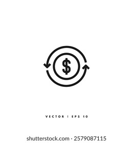 Money Flow Icon. Editable Stroke