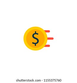 Money flow icon flat element. Vector illustration of money flow icon flat isolated on clean background for your web mobile app logo design.