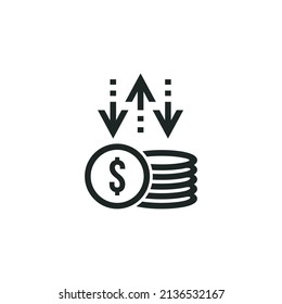 Money flow icon isolated on white background