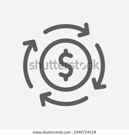 Money flow icon line symbol. Isolated vector illustration of  icon sign concept for your web site mobile app logo UI design.